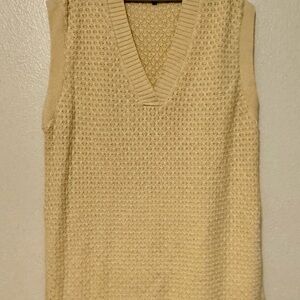 Eloquii V-Neck Sleeveless Cream Sweater